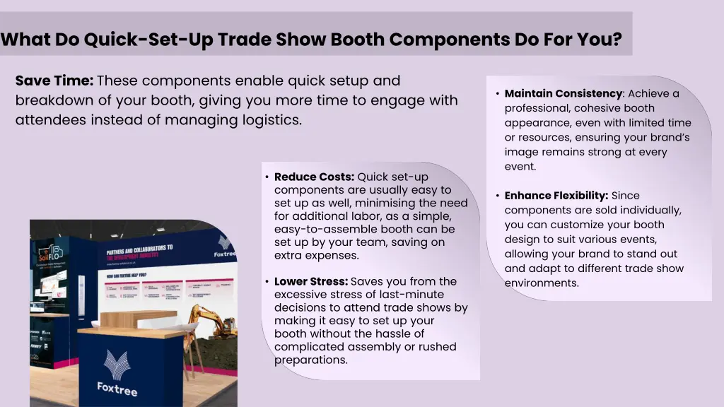 what do quick set up trade show booth components
