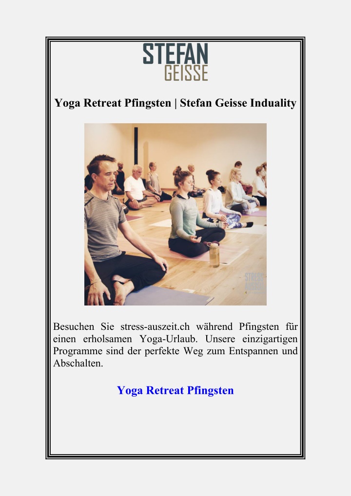 yoga retreat pfingsten stefan geisse induality