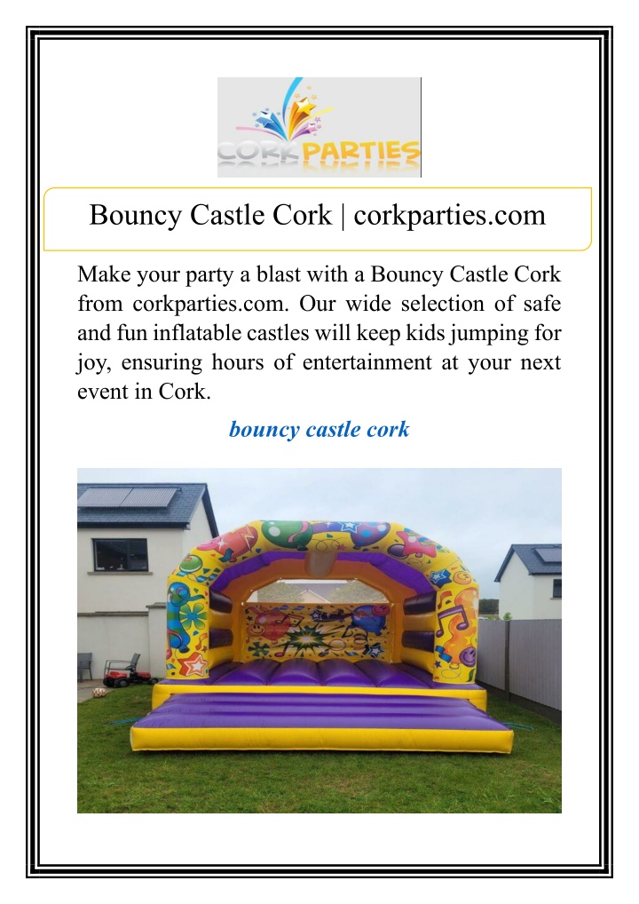 bouncy castle cork corkparties com