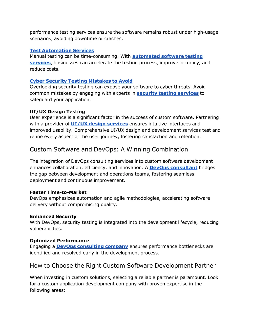 performance testing services ensure the software