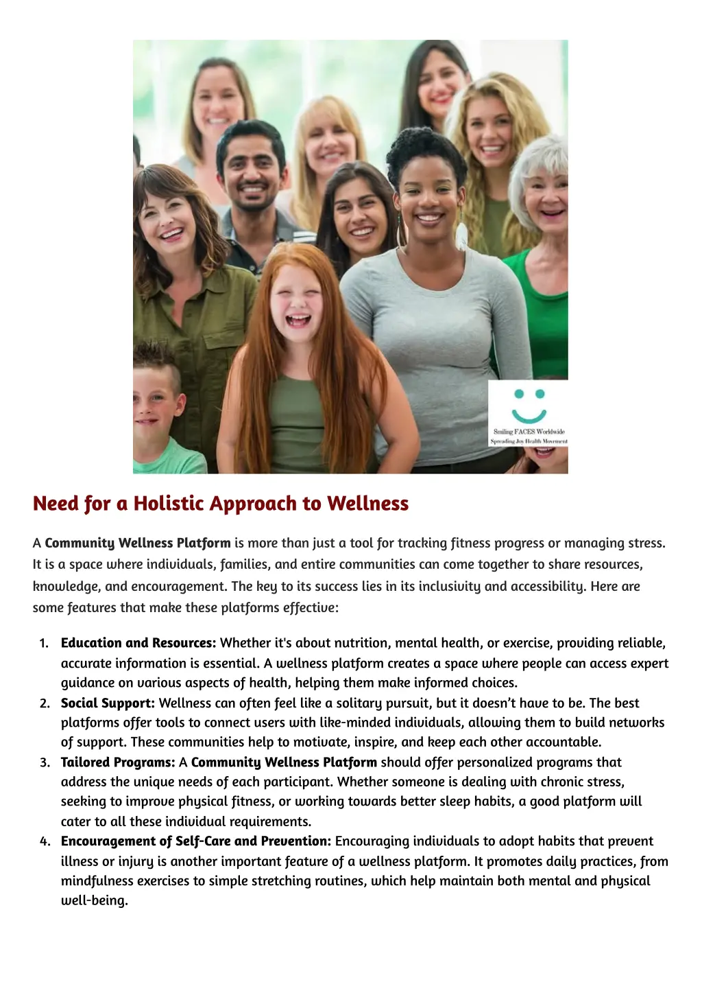 need for a holistic approach to wellness