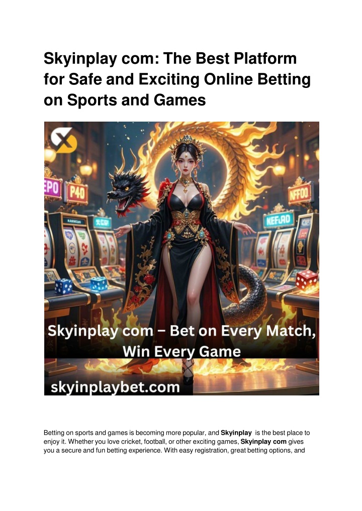 skyinplay com the best platform for safe
