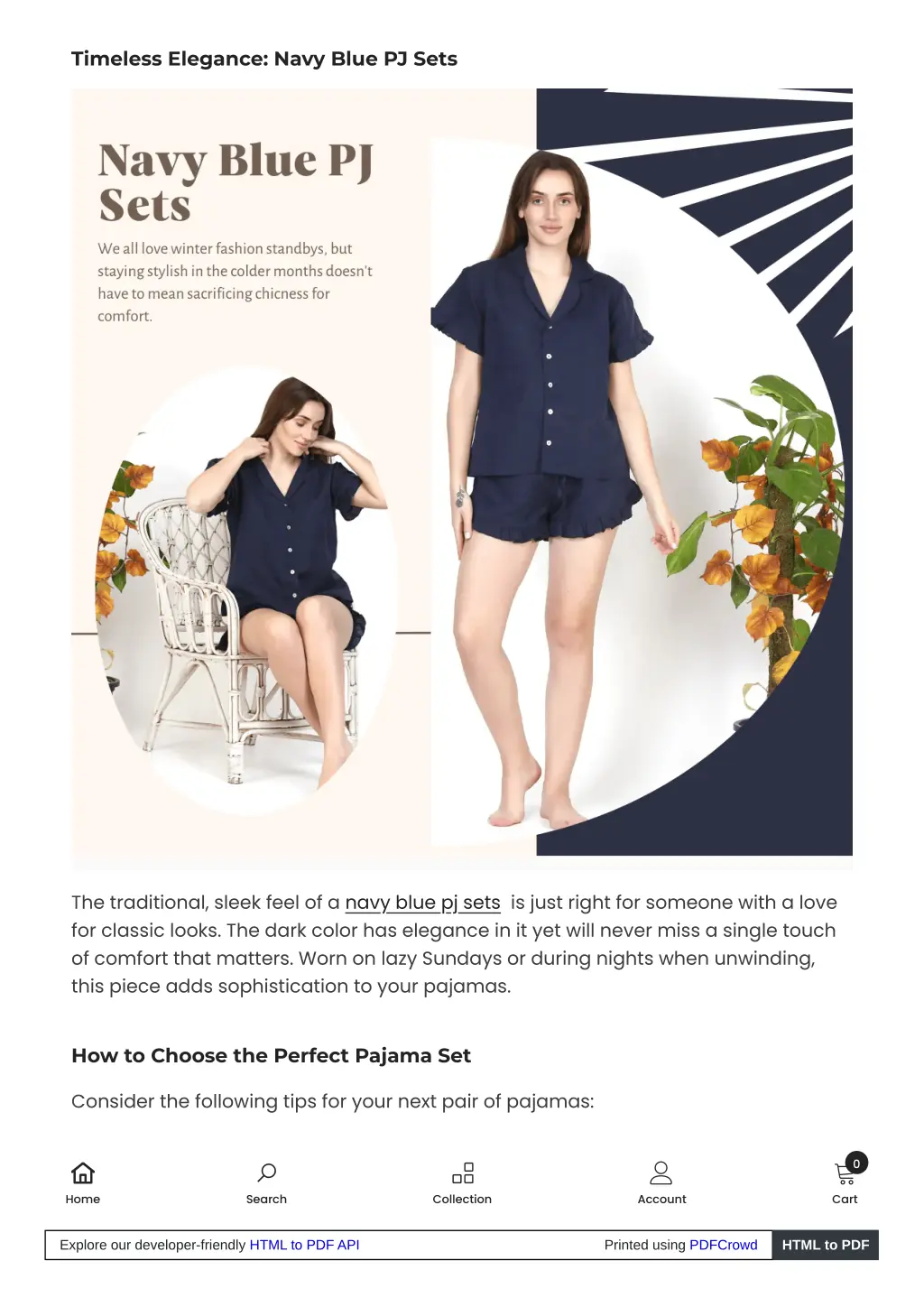 timeless elegance navy blue pj sets