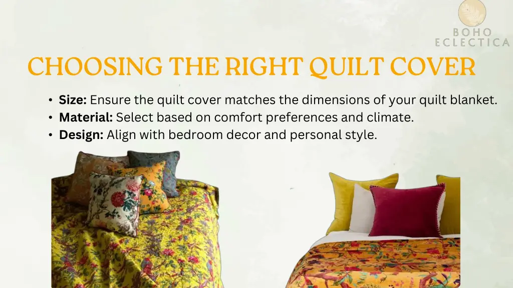 size ensure the quilt cover matches