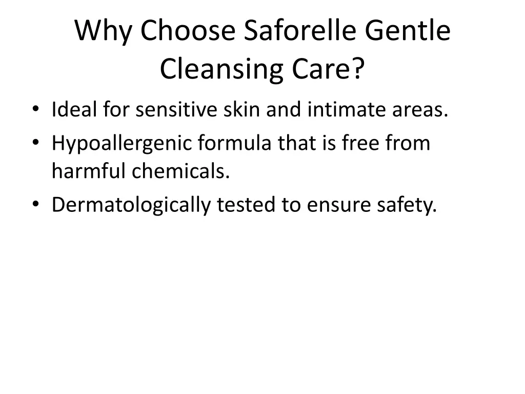 why choose saforelle gentle cleansing care ideal