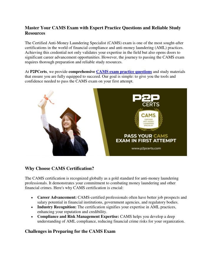 master your cams exam with expert practice