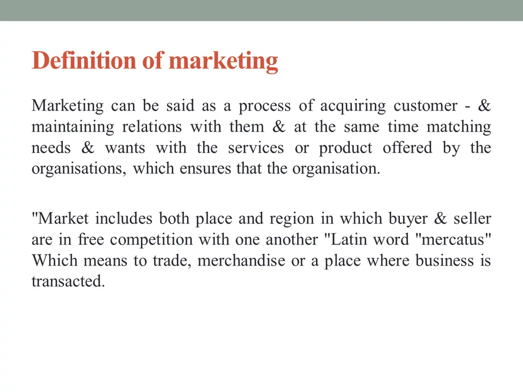 definition of marketing