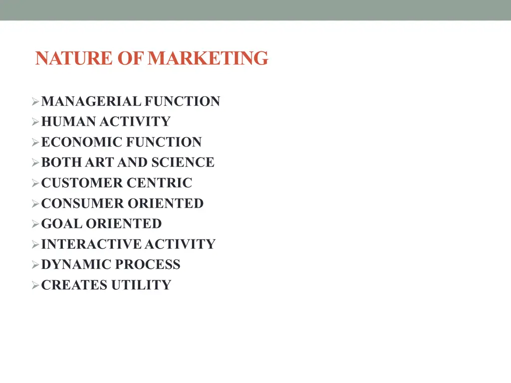 nature of marketing