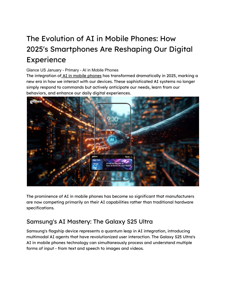the evolution of ai in mobile phones how 2025