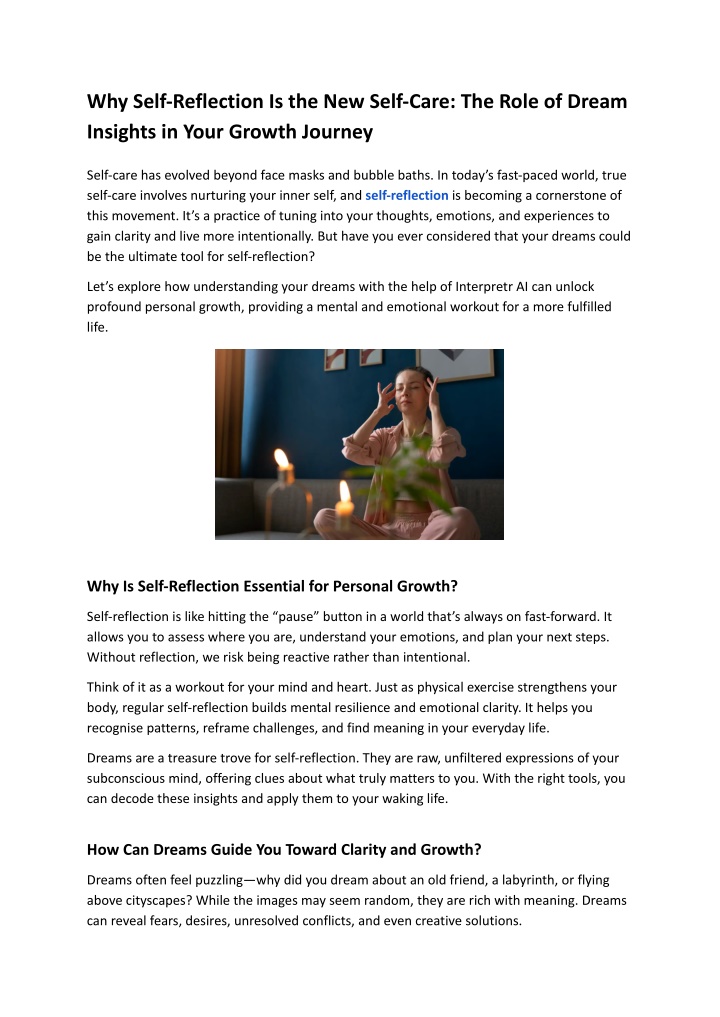 why self reflection is the new self care the role