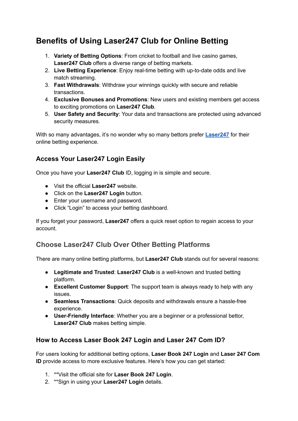benefits of using laser247 club for online betting