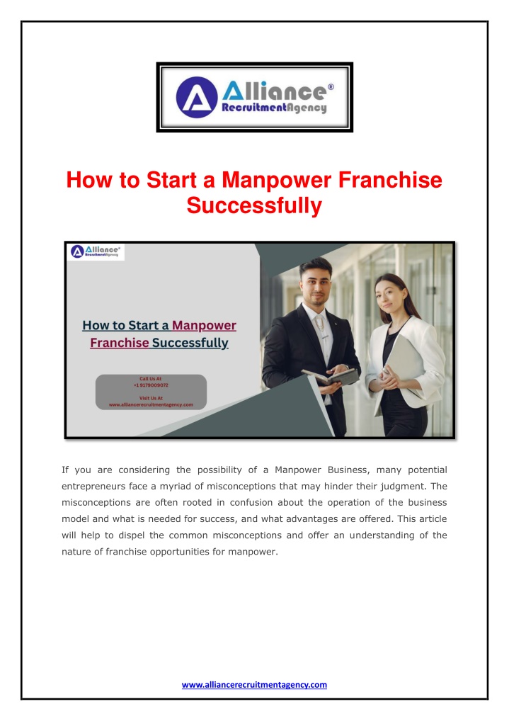 how to start a manpower franchise successfully