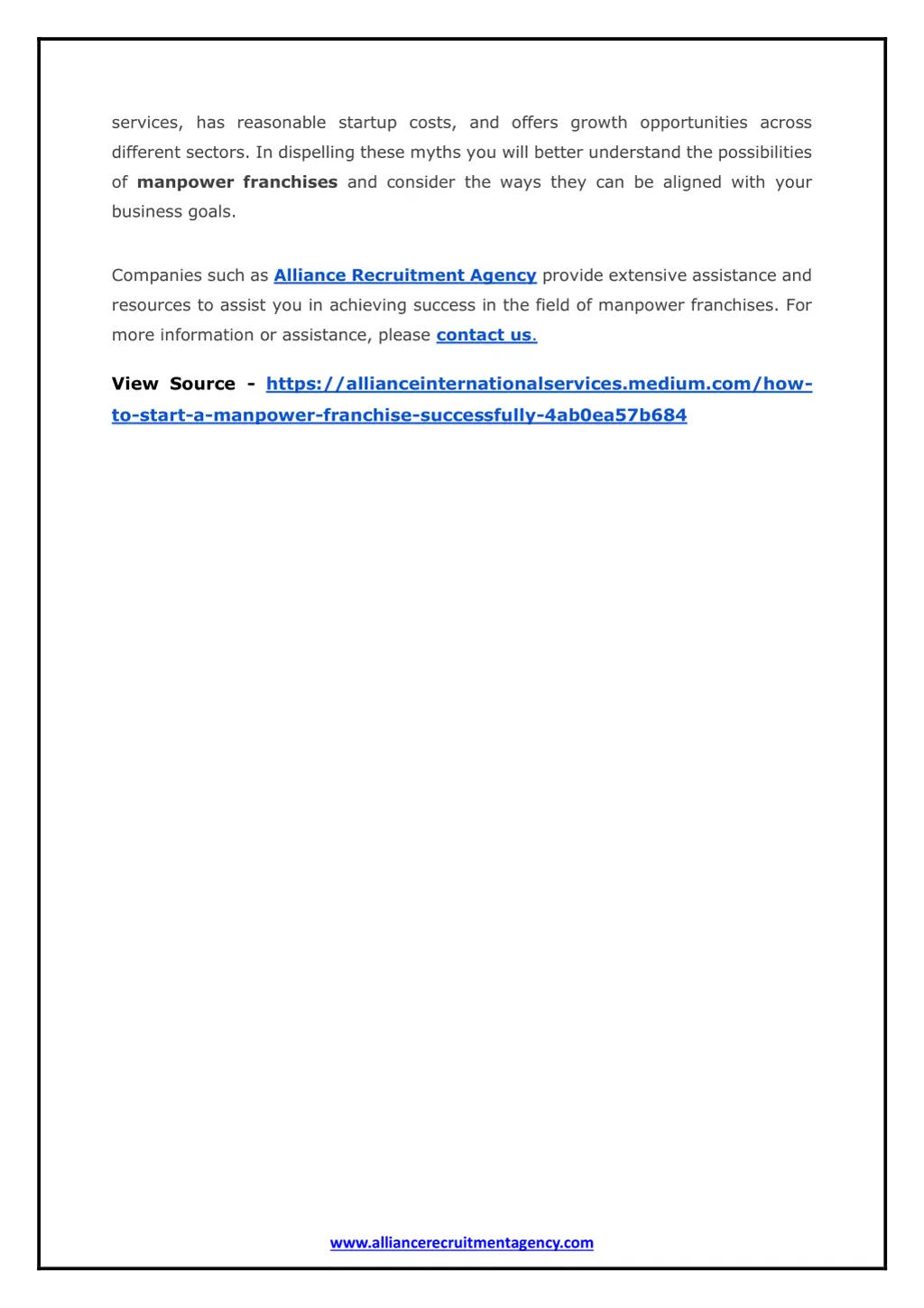 services has reasonable startup costs and offers