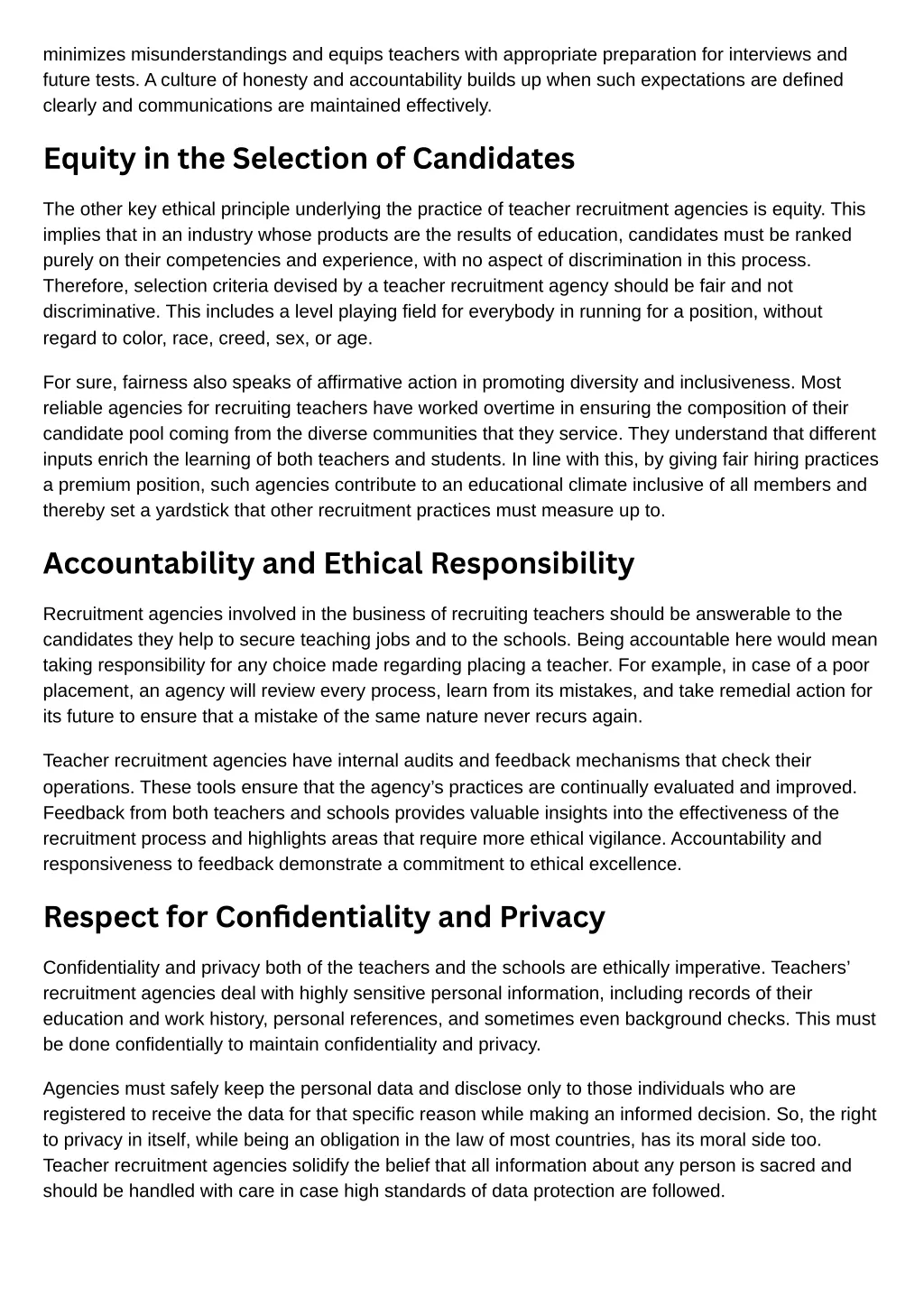 minimizes misunderstandings and equips teachers