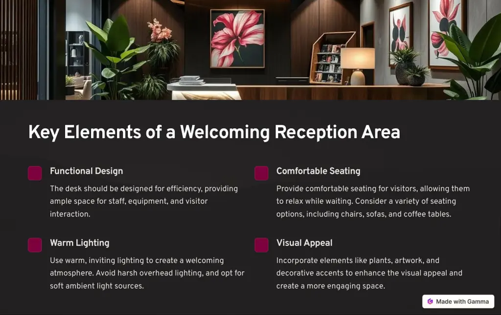 key elements of a welcoming reception area