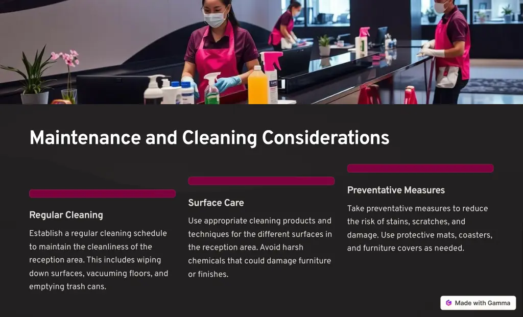 maintenance and cleaning considerations