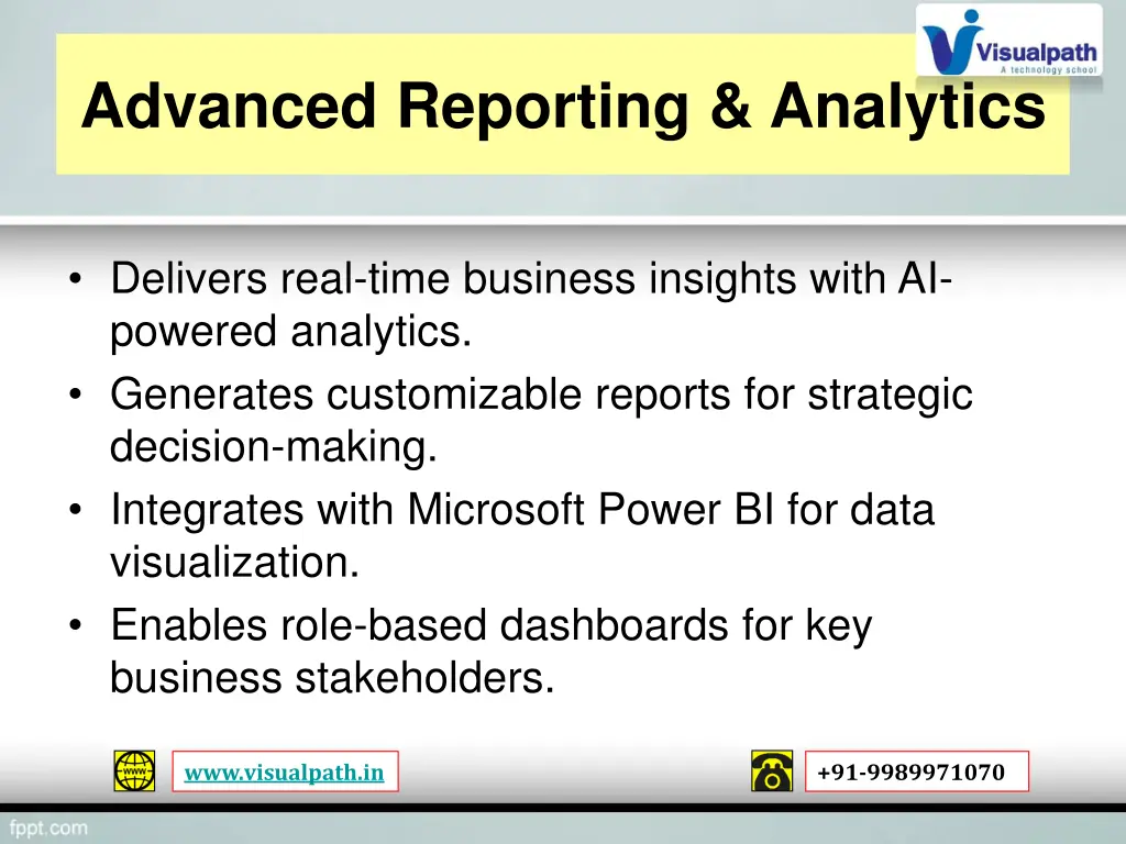 advanced reporting analytics