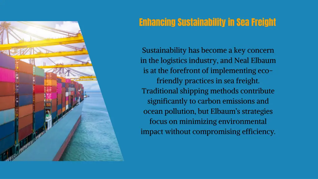 enhancing sustainability in sea freight