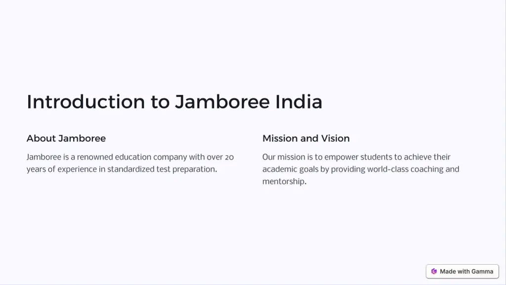 introduction to jamboree india