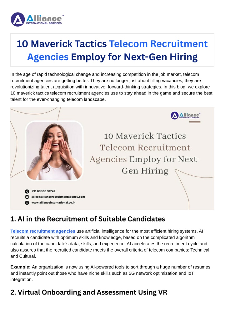 10 maverick tactics telecom recruitment agencies