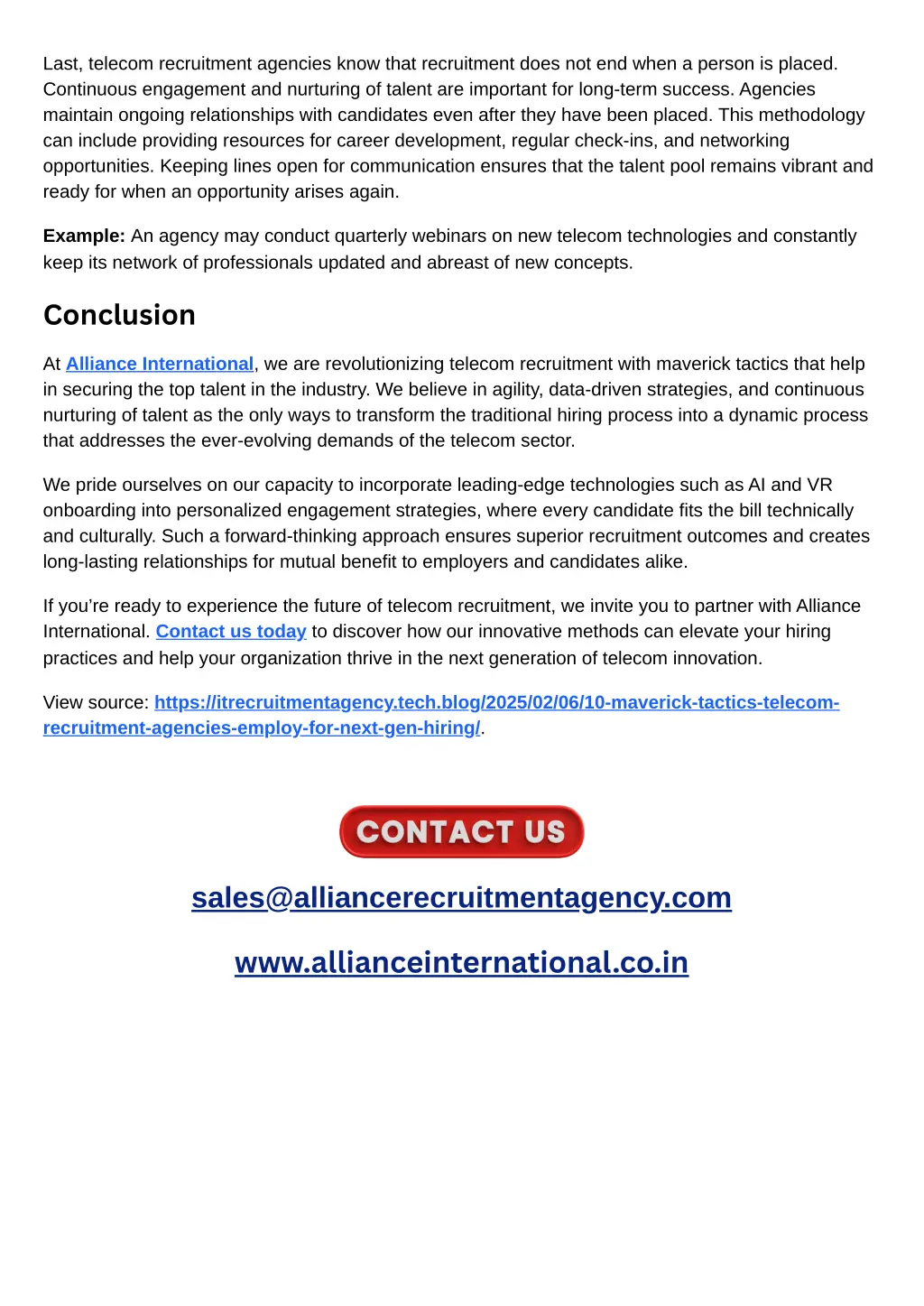 last telecom recruitment agencies know that