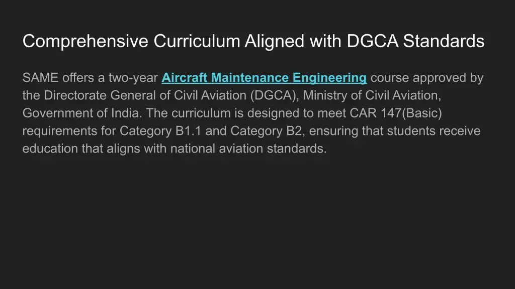 comprehensive curriculum aligned with dgca
