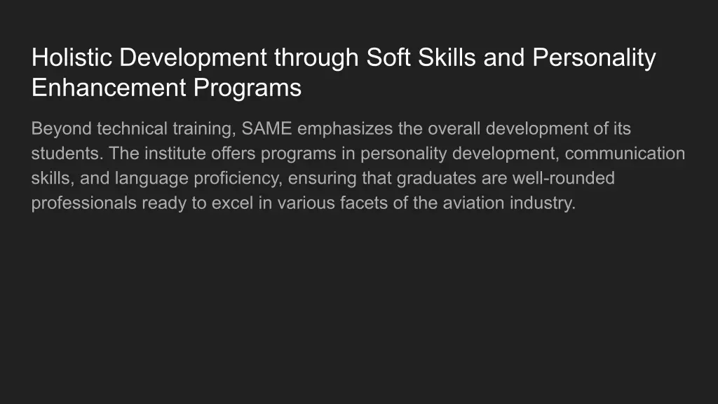 holistic development through soft skills