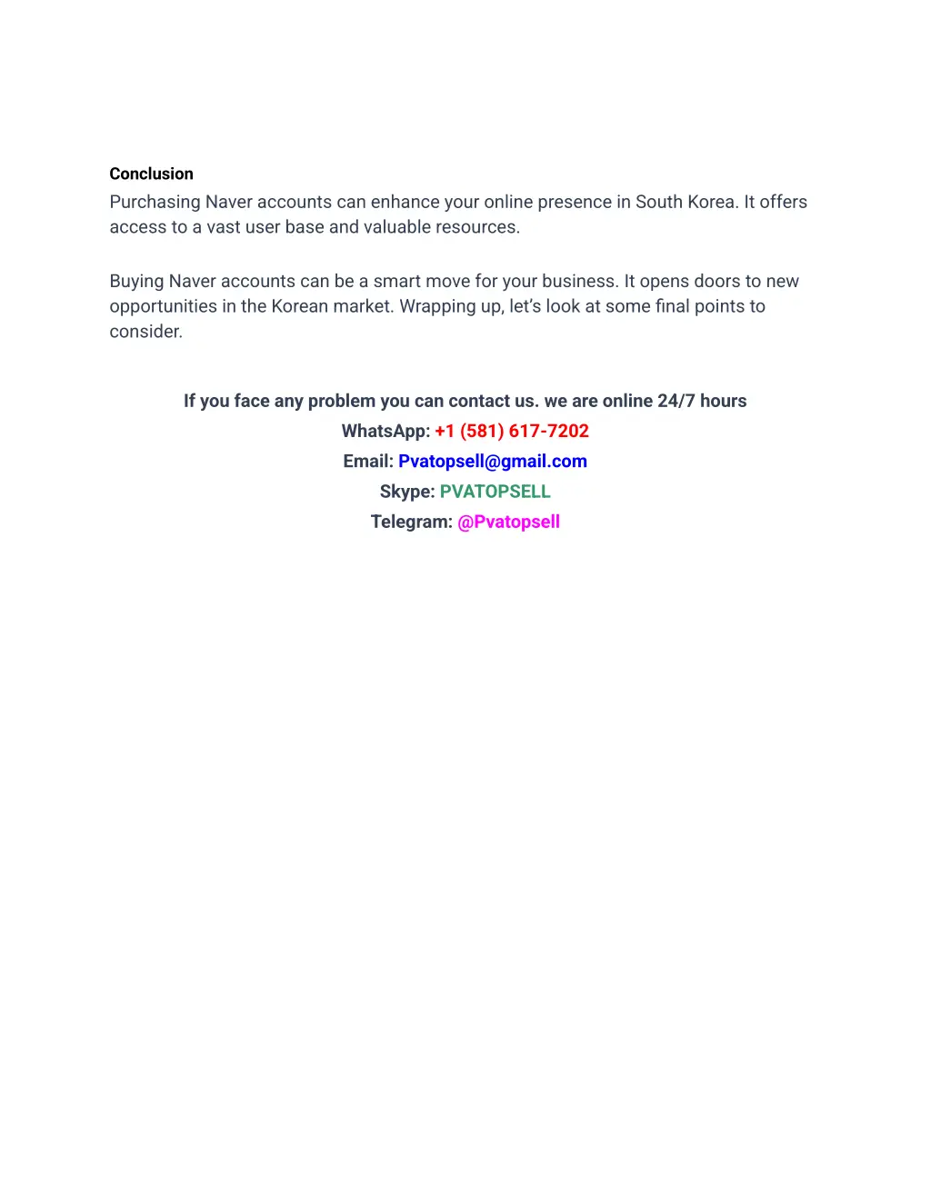 conclusion purchasing naver accounts can enhance