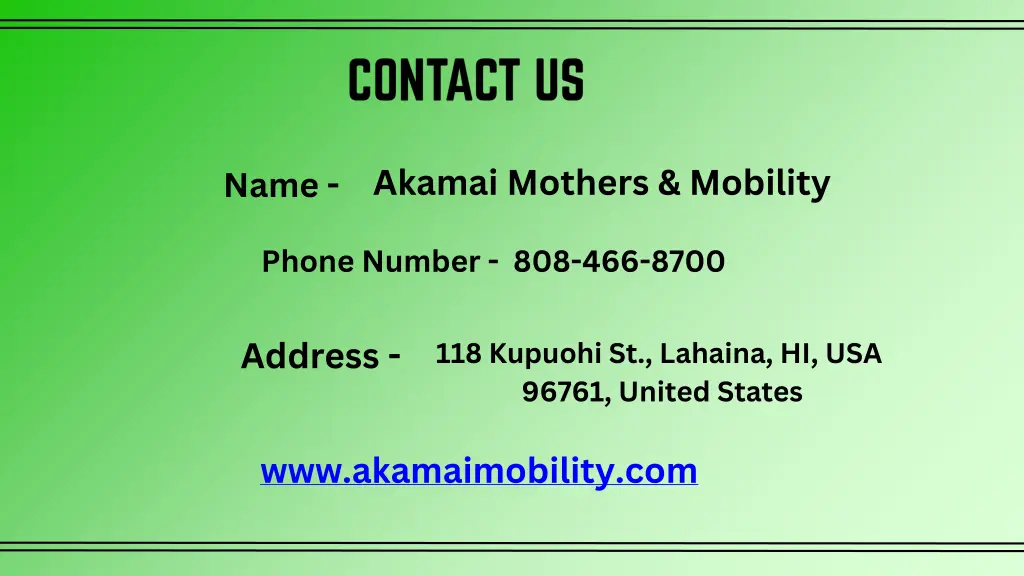 name akamai mothers mobility