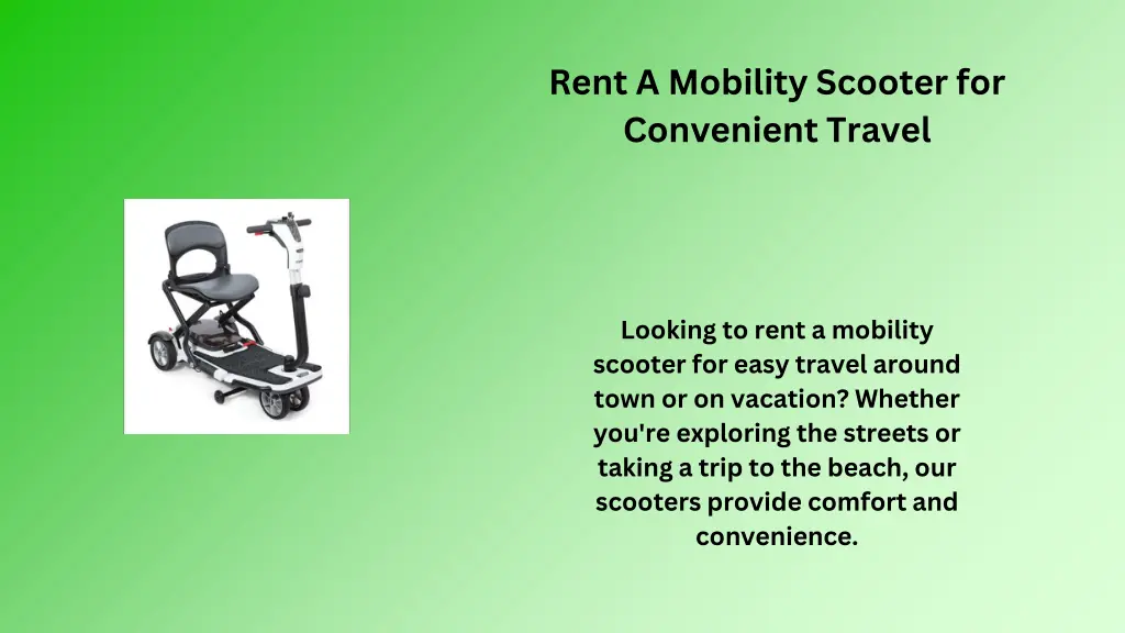 rent a mobility scooter for convenient travel