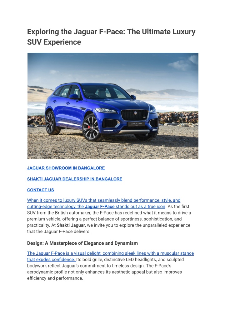 exploring the jaguar f pace the ultimate luxury