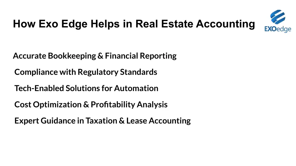 how exo edge helps in real estate accounting