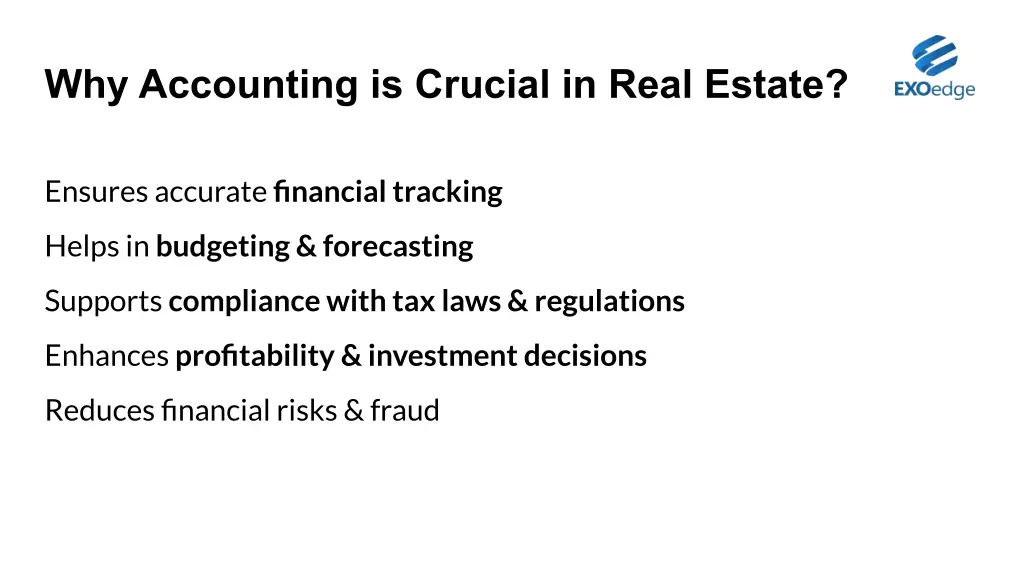 why accounting is crucial in real estate