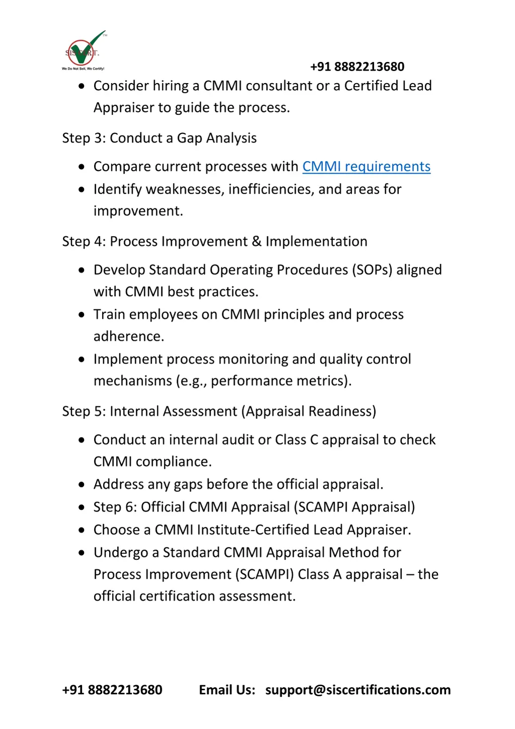 91 8882213680 consider hiring a cmmi consultant