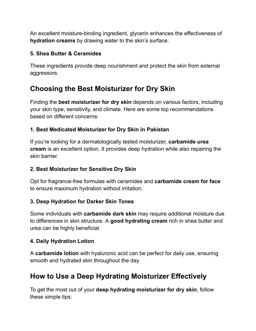 an excellent moisture binding ingredient glycerin