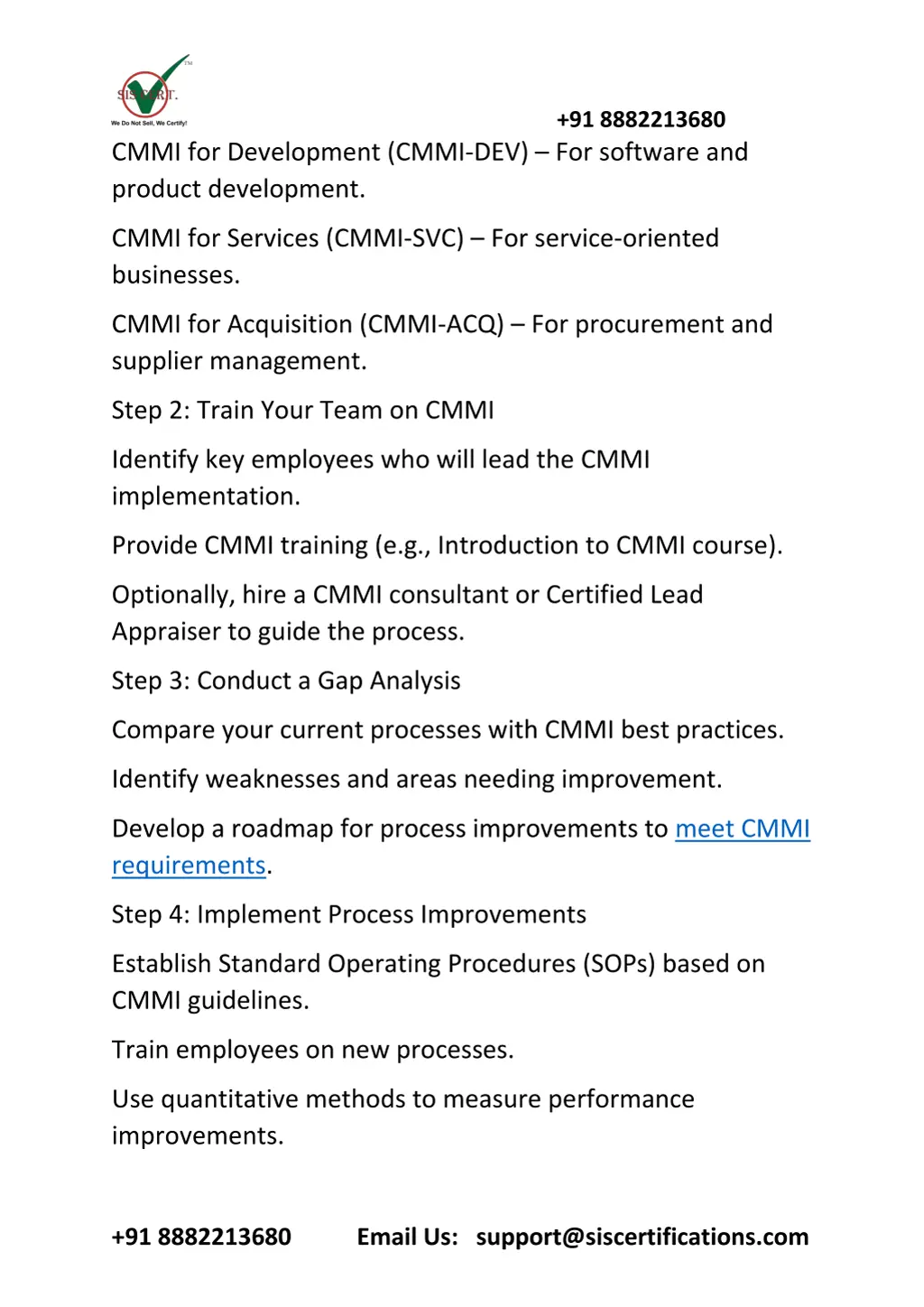 91 8882213680 cmmi for development cmmi