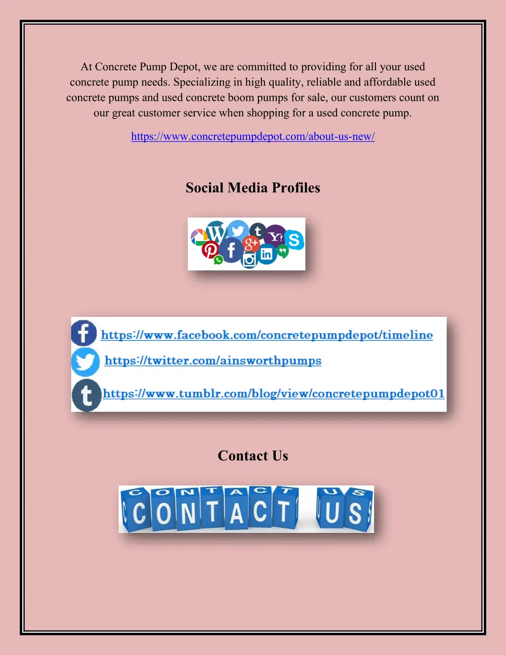 at concrete pump depot we are committed