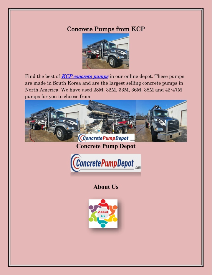 conc concrete pu rete pump