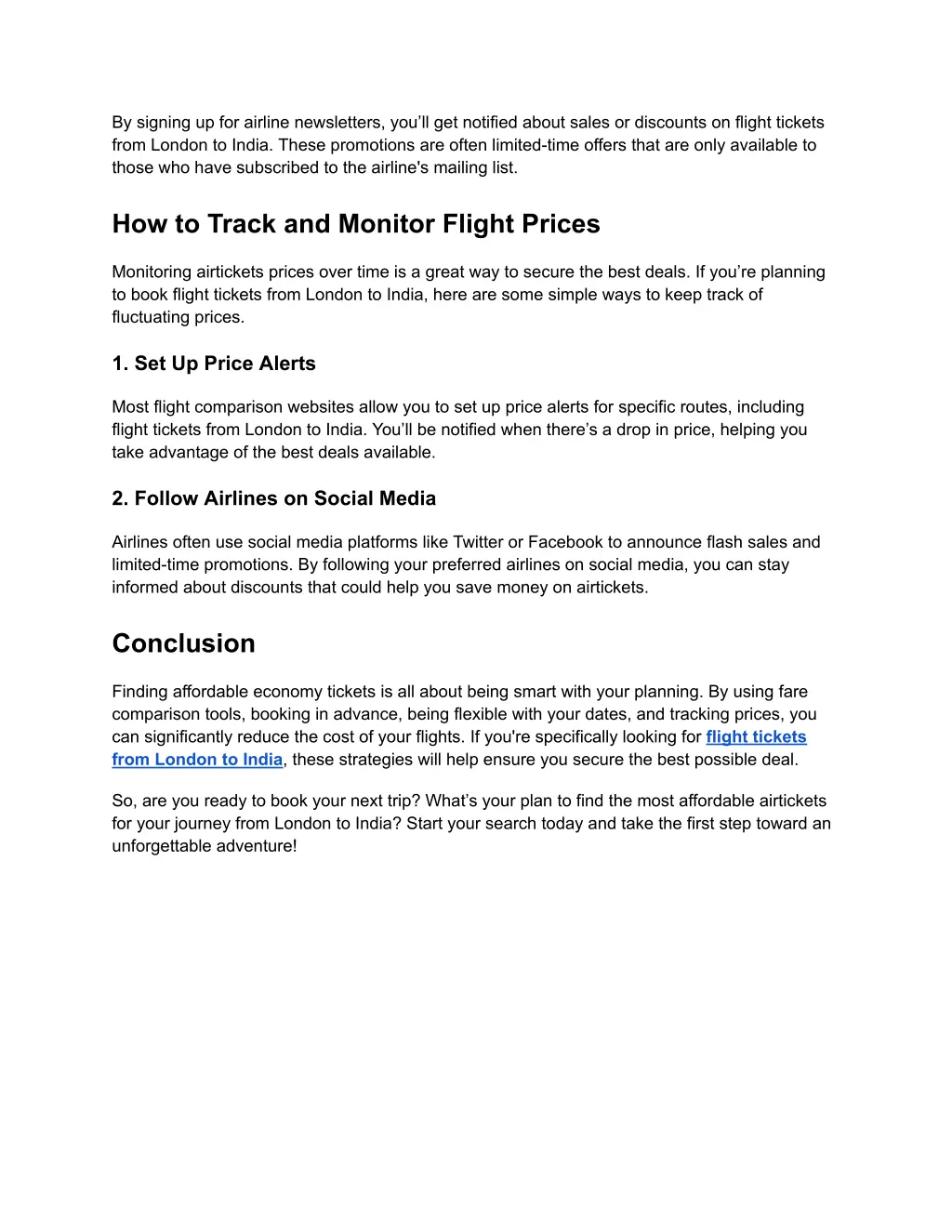 by signing up for airline newsletters