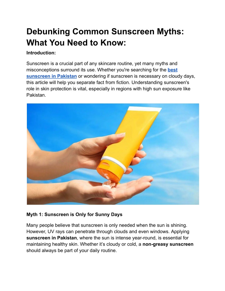 debunking common sunscreen myths what you need