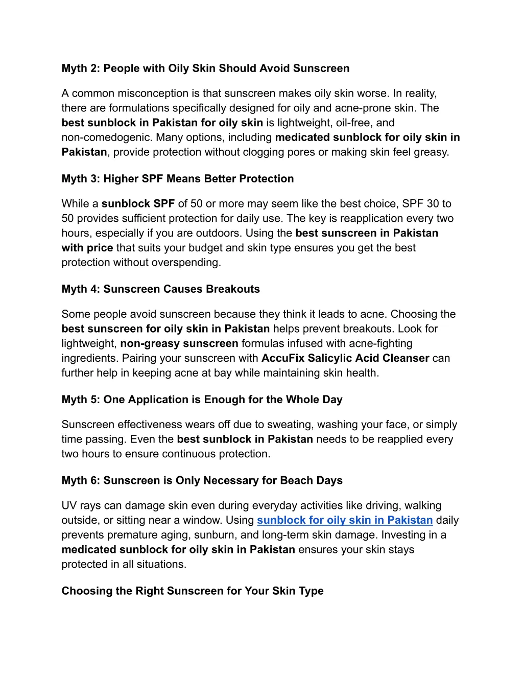 myth 2 people with oily skin should avoid
