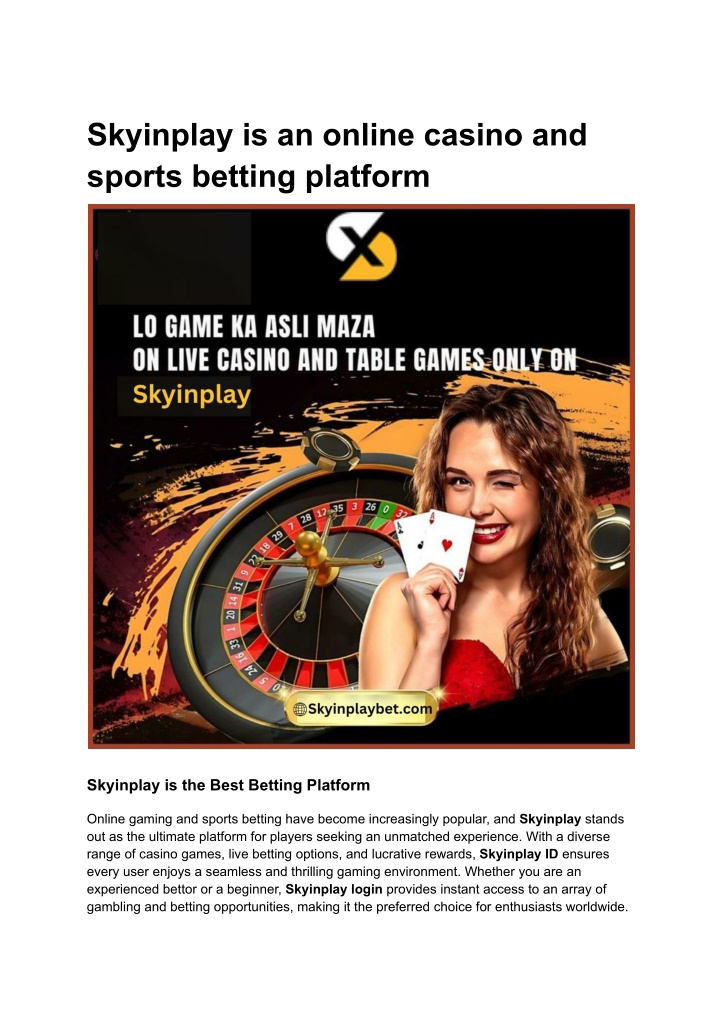 skyinplay is an online casino and sports betting