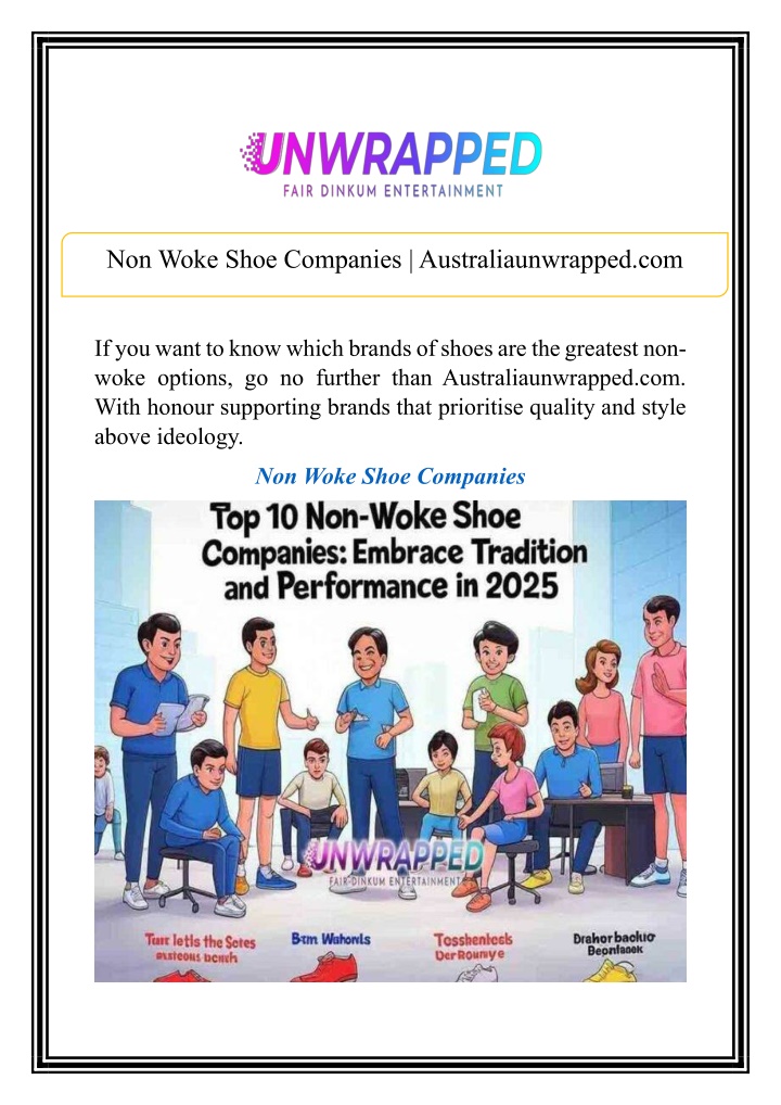 non woke shoe companies australiaunwrapped com