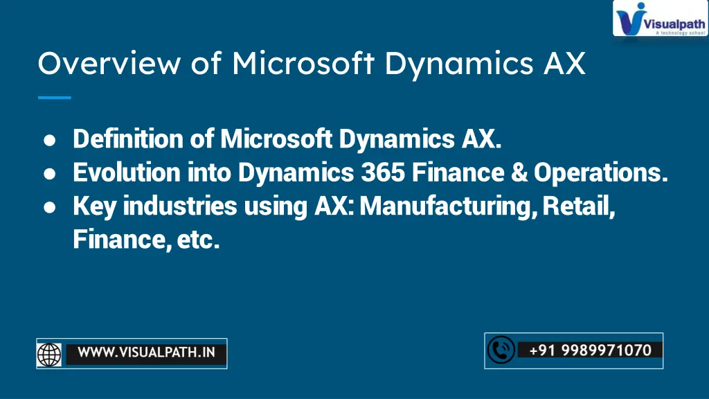 overview of microsoft dynamics ax