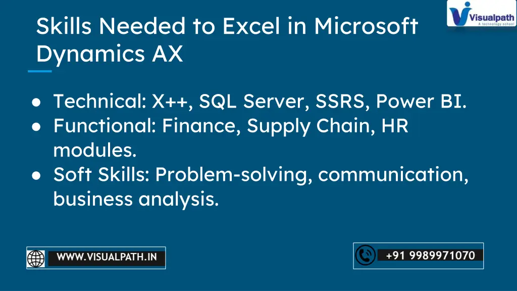 skills needed to excel in microsoft dynamics ax