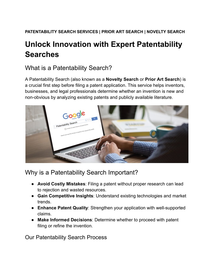 patentability search services prior art search