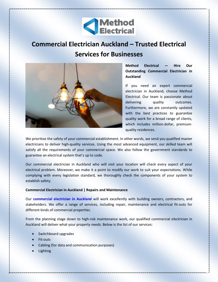 commercial electrician auckland trusted