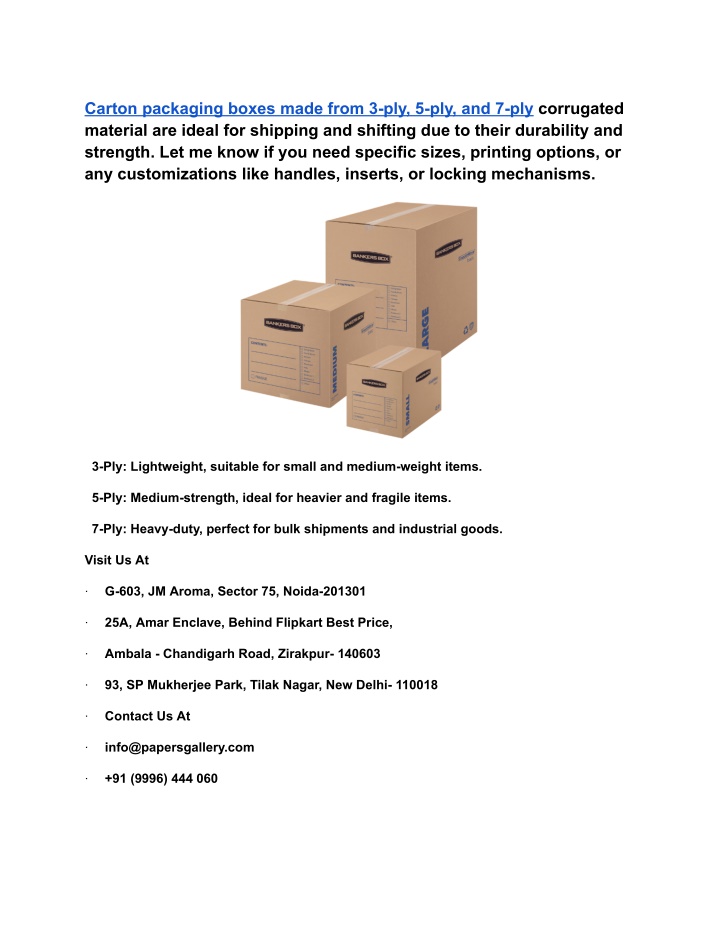 carton packaging boxes made from
