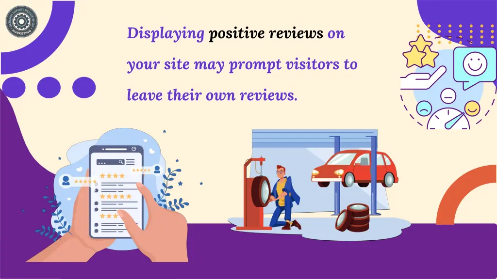 displaying positive reviews on