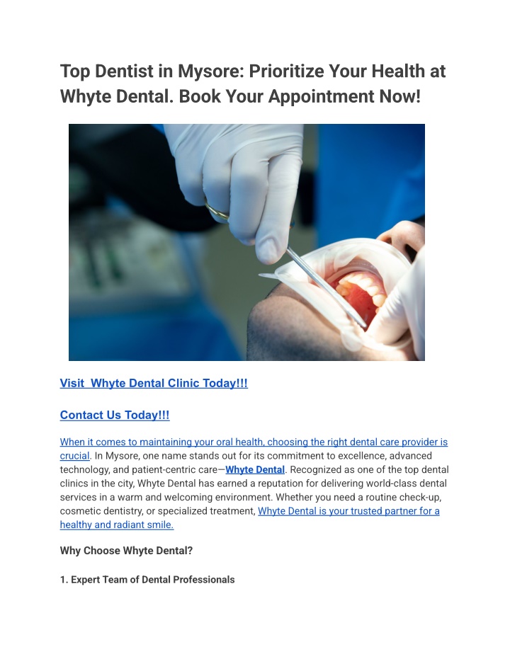 top dentist in mysore prioritize your health